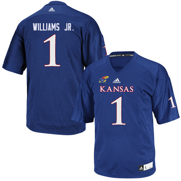 Men #1 Pooka Williams Jr. Kansas Jayhawks College Football Jerseys Sale-Royal - Click Image to Close